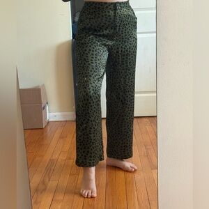 Zara Satin Animal Print Pants